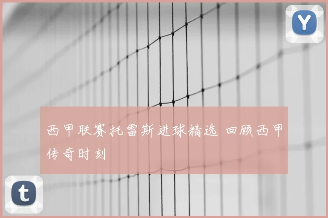 西甲联赛托雷斯进球精选 回顾西甲传奇时刻